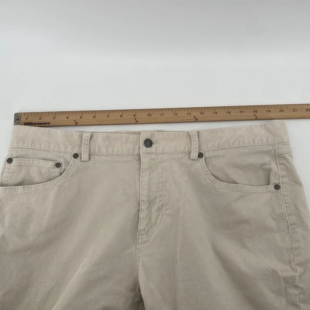 Brooks Brothers Corduroy Pants Mens 40x31 Cream Slim Fit 5-Pocket Trousers